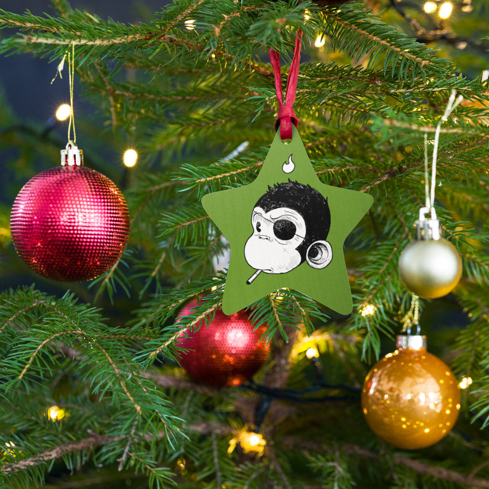 Rig Smoking - Wooden Star Ornament